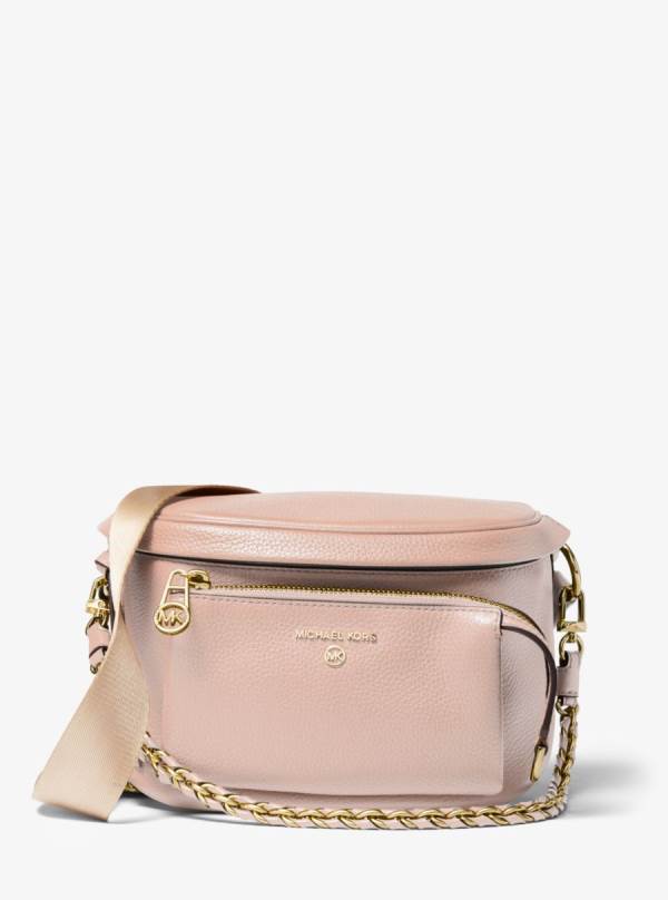 Damske Crossbody Kabelka Michael Kors Slater Medium Pebbled Leather Sling Pack Ruzove - Kabelky Michael Kors Lacne | XQPOL-3914